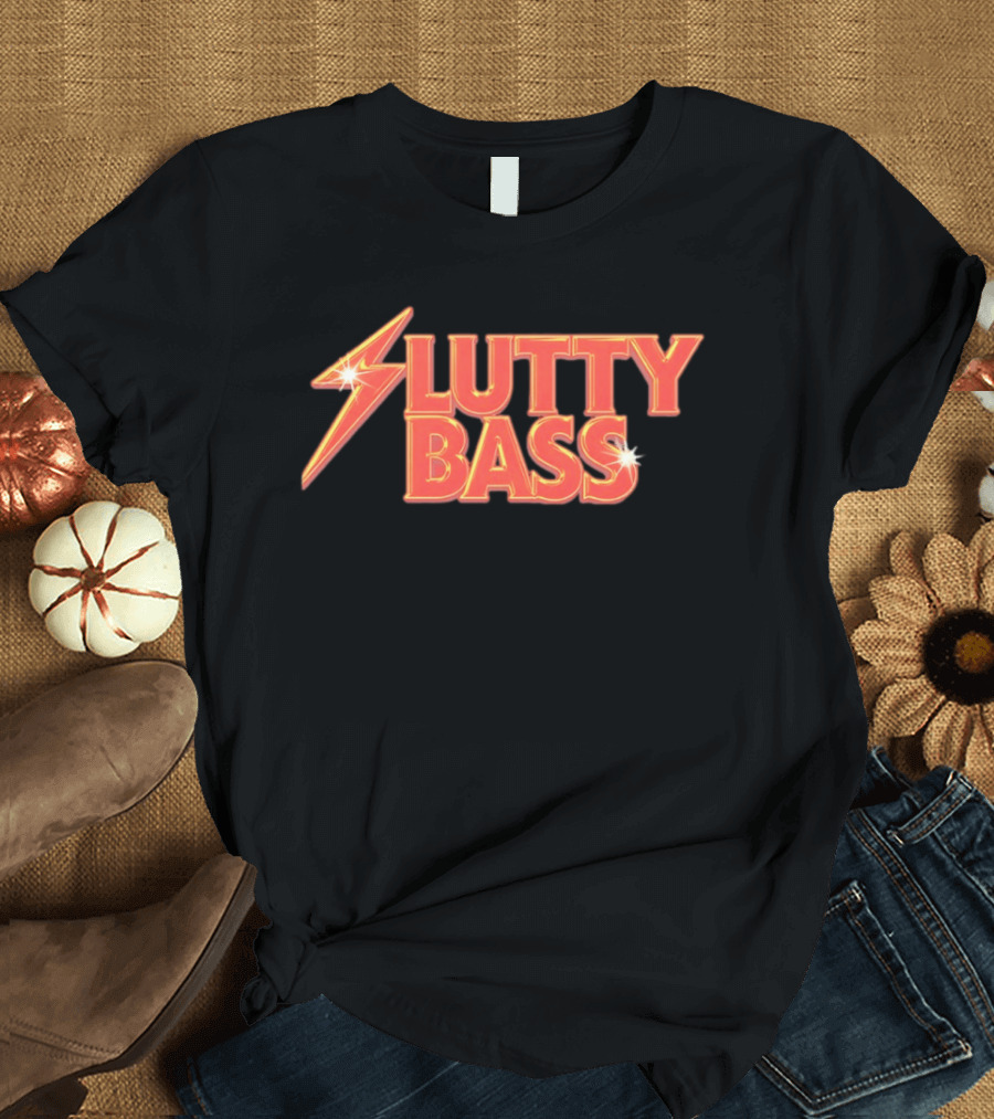 Lutty Bass Lightning Bolt Vintage Style Retro Music T-Shirt
