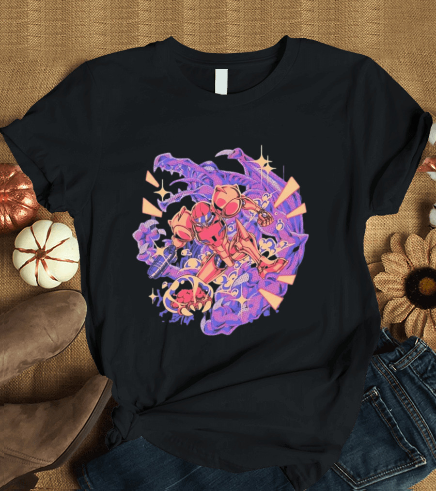 Metroid Samus Aran Versus Ridley Galactic Battle Hunter T-Shirt