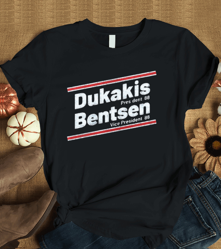 Dukakis Bentsen President 88 Vice President 88 Retro Campaign T-Shirt