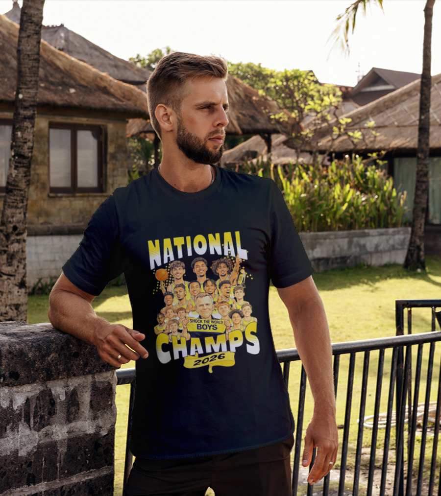 Michigan Wolverines National Champs 2026 Shock The World Boys T-Shirt