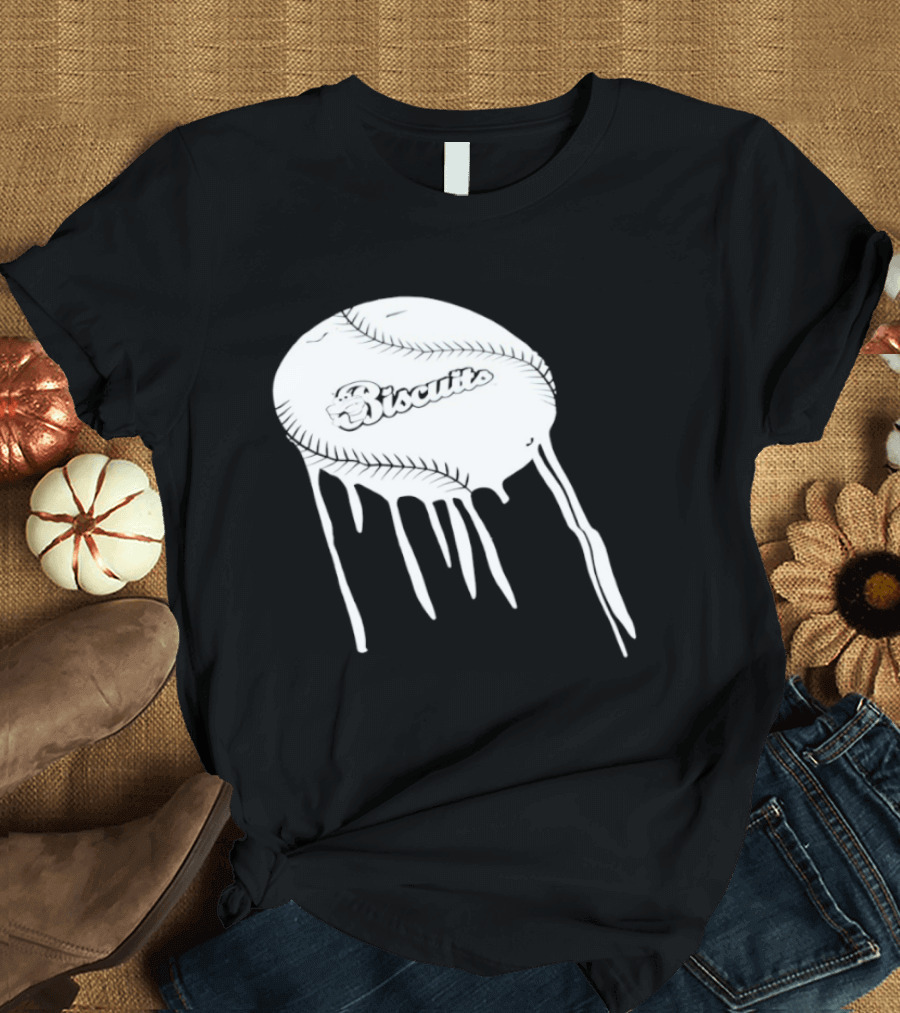 Montgomery Biscuits Baseball Dripping Melted Effect T-Shirt