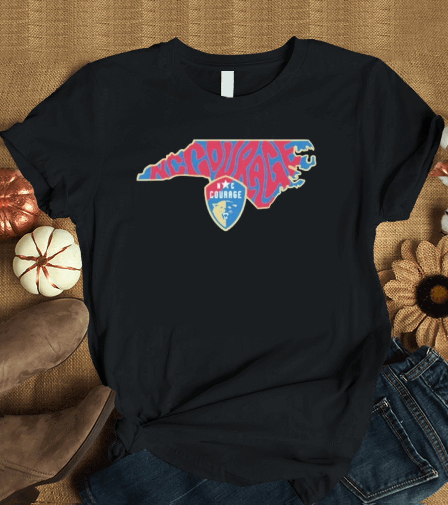 NC Courage Groovy State Map Team Spirit T-Shirt