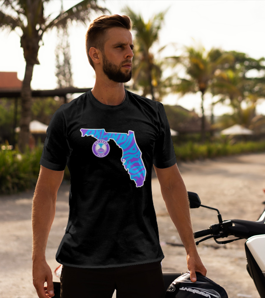 Orlando Pride Groovy State Of Florida Map Team T-Shirt