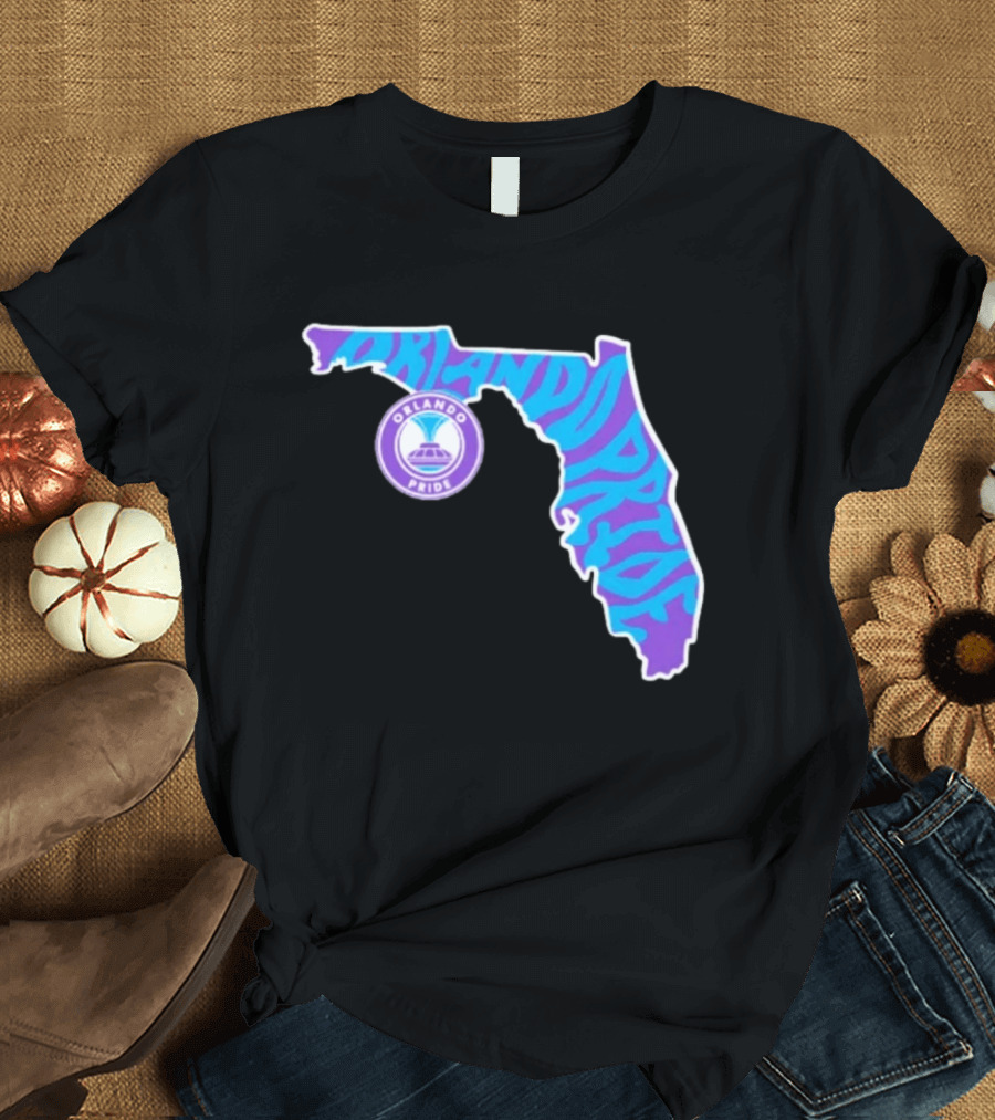 Orlando Pride Groovy State Of Florida Map Team T-Shirt