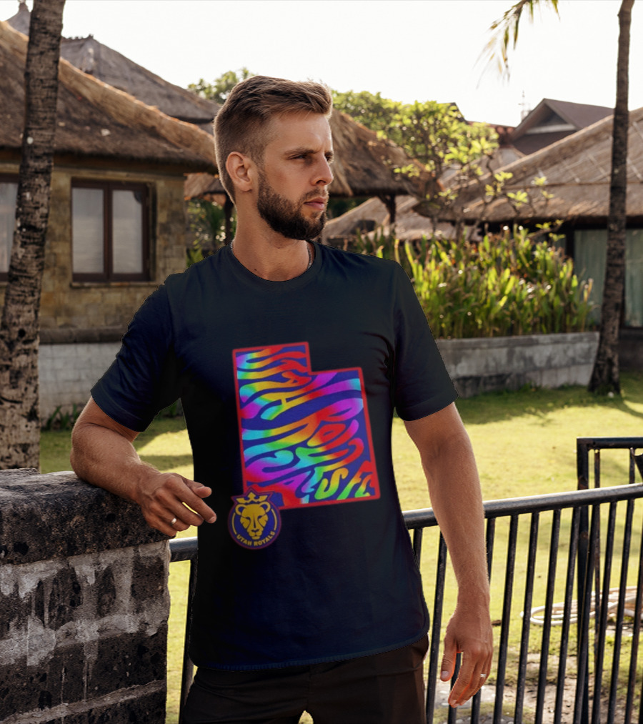 Utah Royals FC Pride Groovy Rainbow State T-Shirt