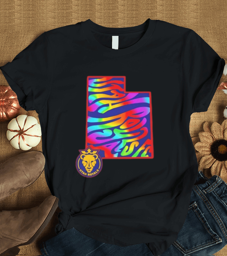Utah Royals FC Pride Groovy Rainbow State T-Shirt