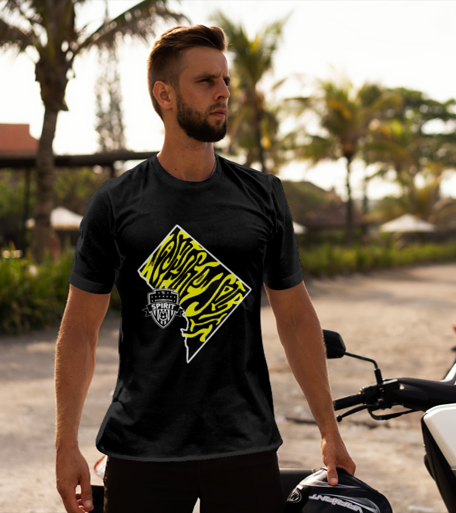 Washington Spirit Groovy State Team Logo Yellow T-Shirt