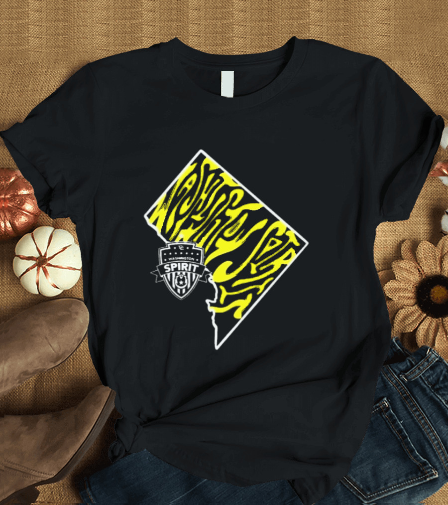 Washington Spirit Groovy State Team Logo Yellow T-Shirt