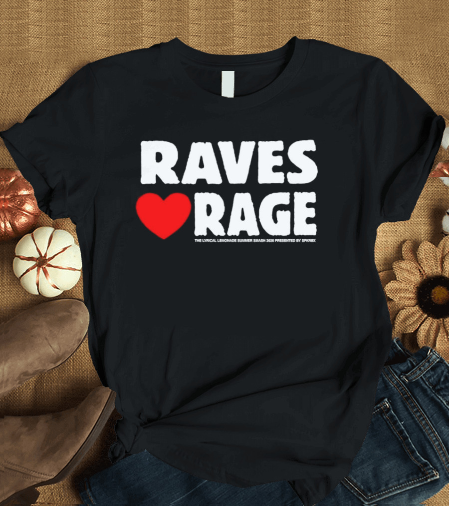 Raves Love Rage Summer Smash 2026 Festival Black Trucker T-Shirt