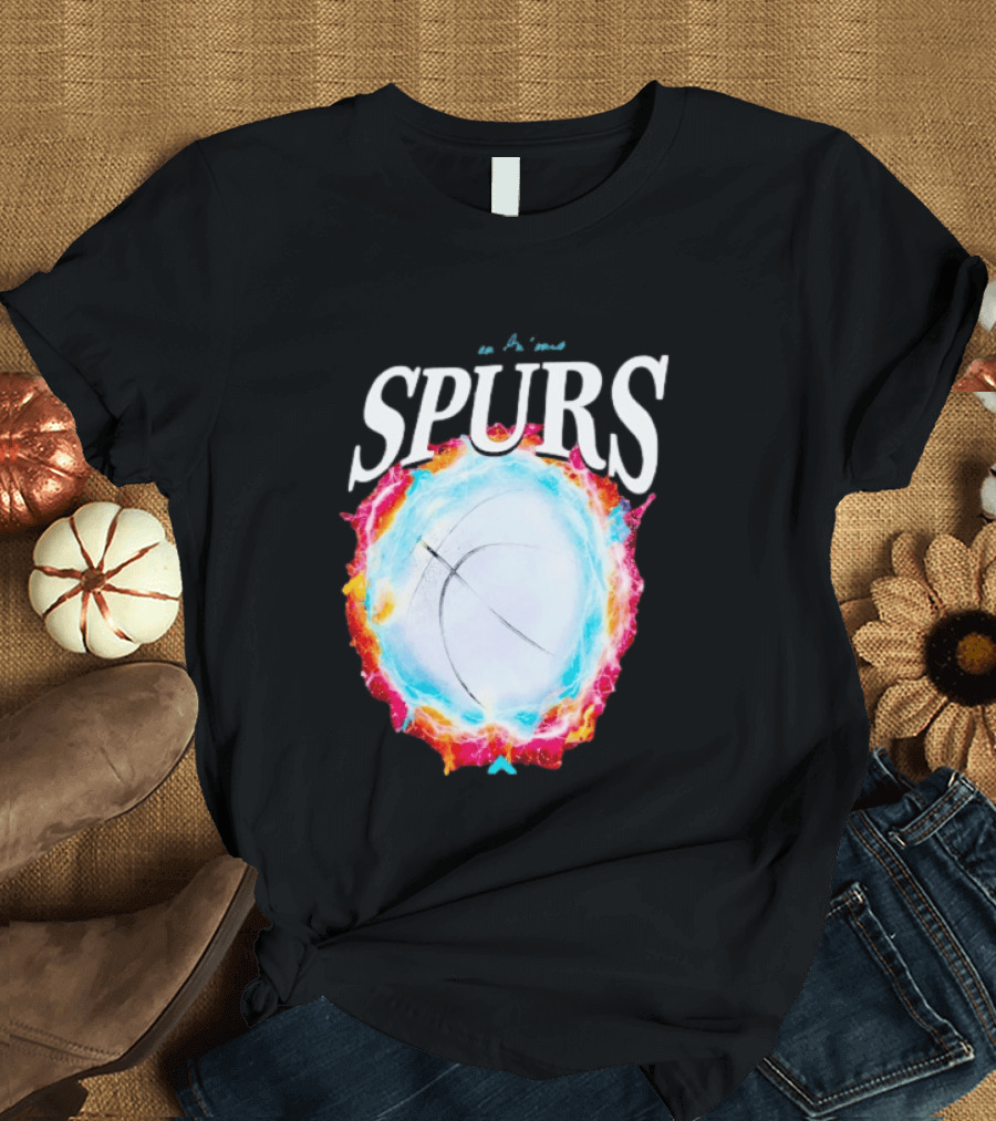 San Antonio Spurs Basketball Cosmic Energy Burst 2026 T-Shirt