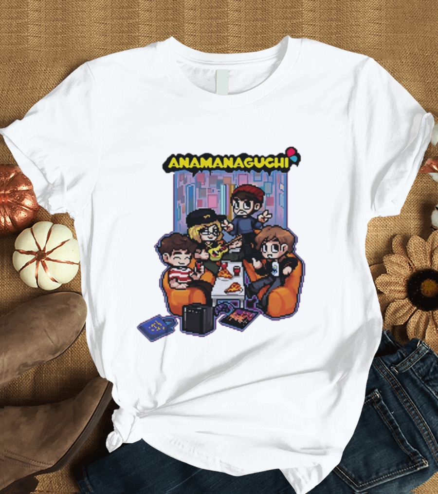 Anamanaguchi Scott Pilgrim Vs The World The Game Retro Pixel Art Scene T-Shirt