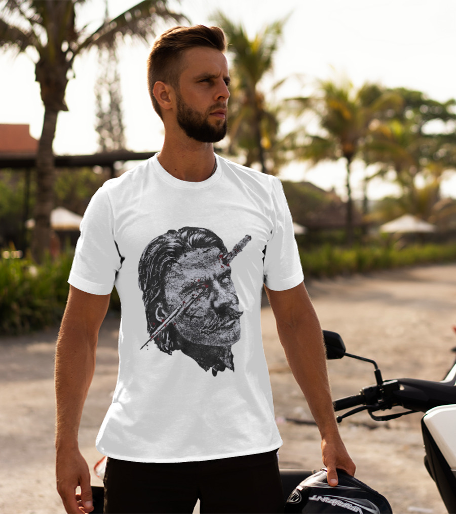 Chud The Builder Black And White Drawing With Eye Injury Dalton Eatherly T-Shirt