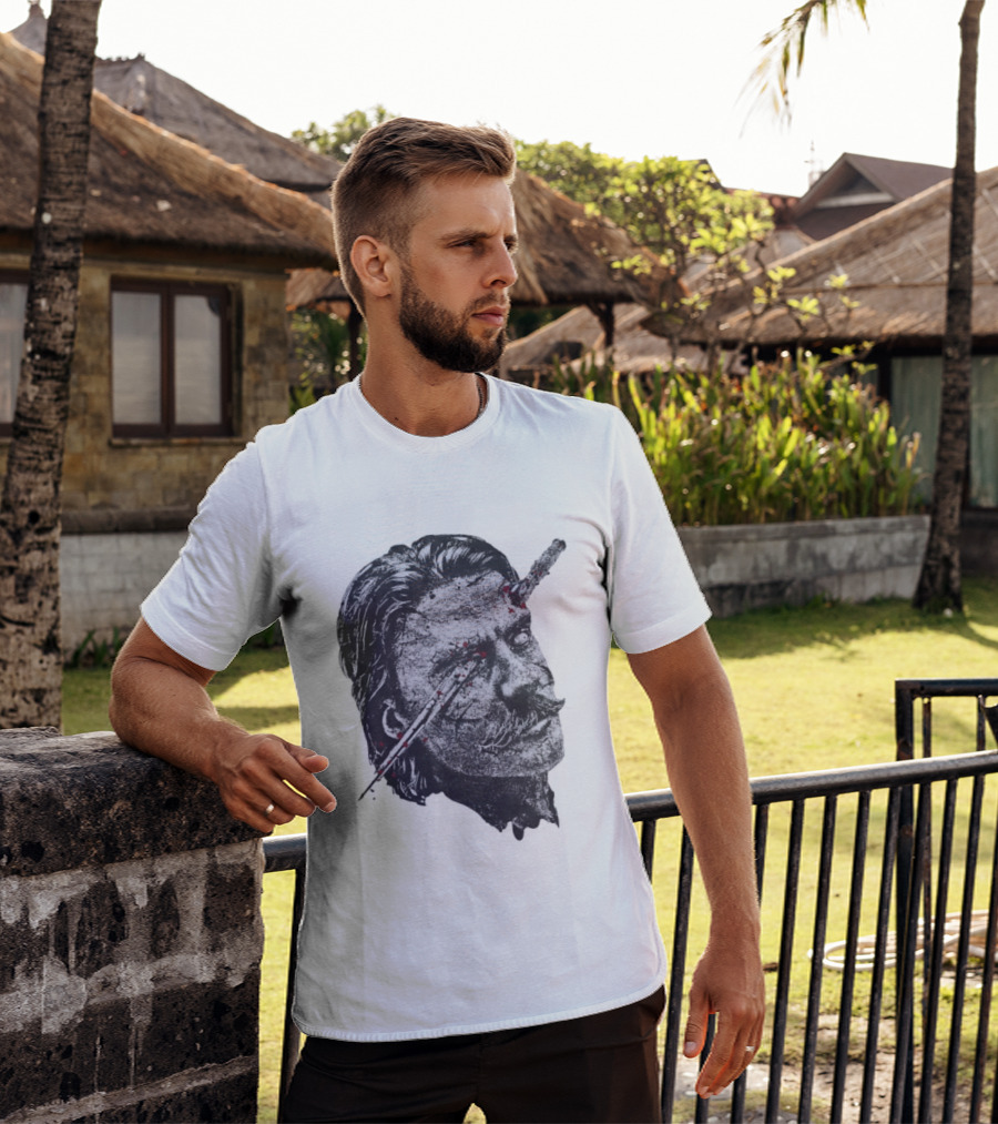 Chud The Builder Black And White Drawing With Eye Injury Dalton Eatherly T-Shirt