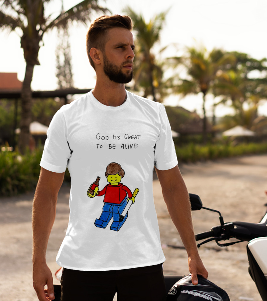 Lego God It's Great To Be Alive Paintbrush And Bottle T-Shirt