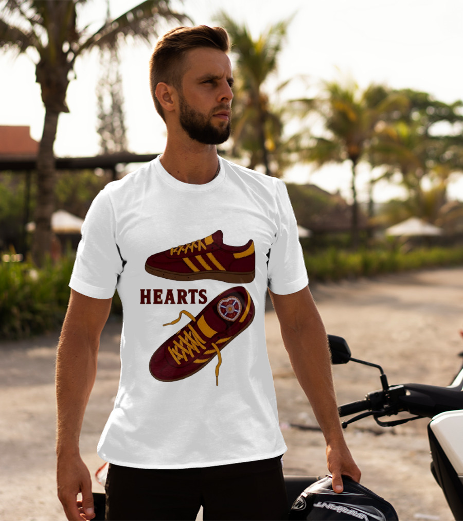 Hearts Casuals 1874 Maroon And Gold Shoes T-Shirt