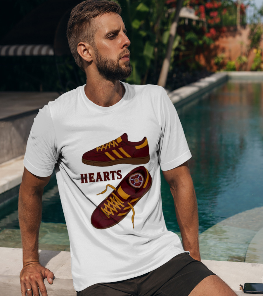 Hearts Casuals 1874 Maroon And Gold Shoes T-Shirt