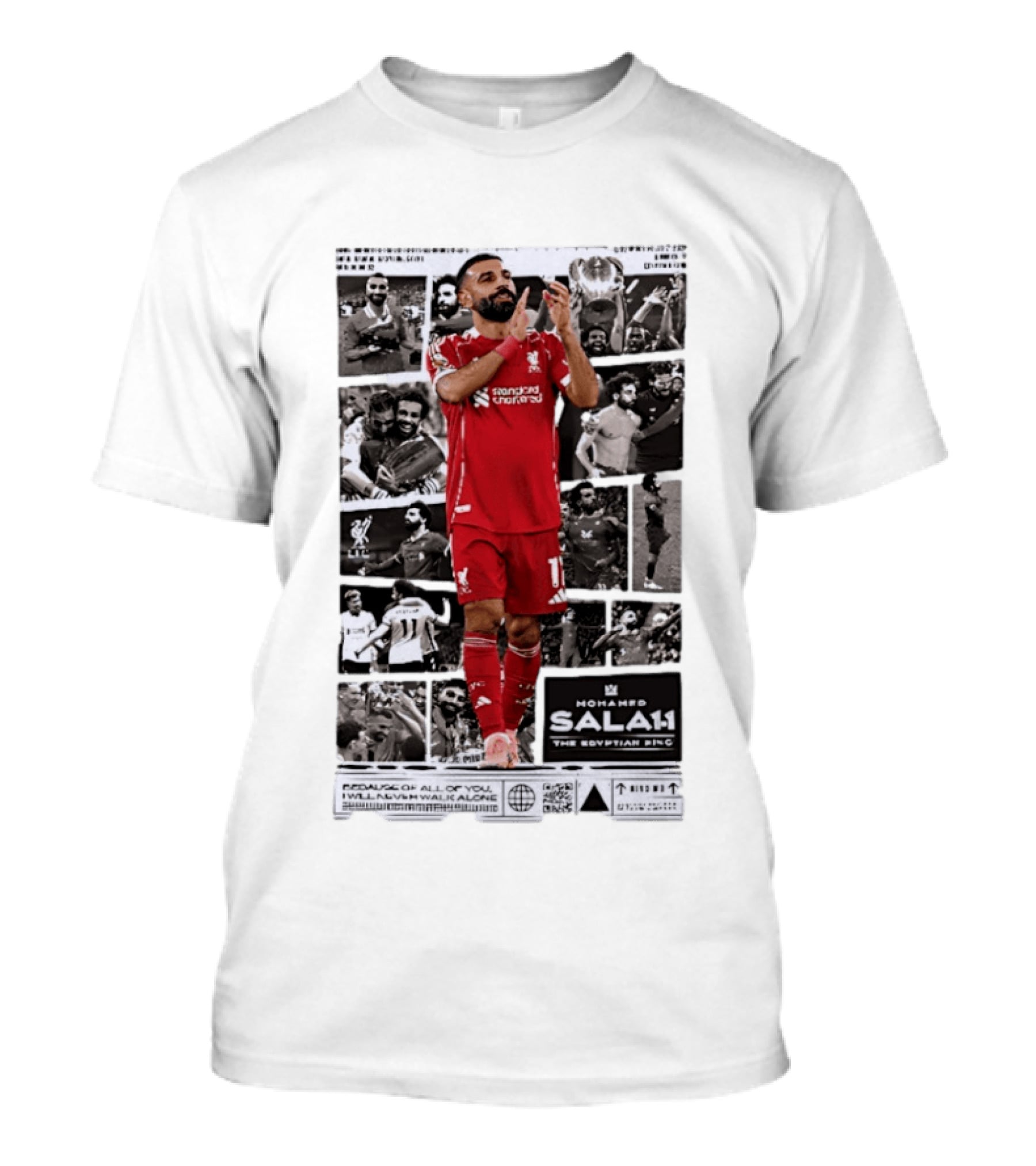 Mohamed Salah Liverpool FC The Egyptian King Magazine Collage T-Shirt