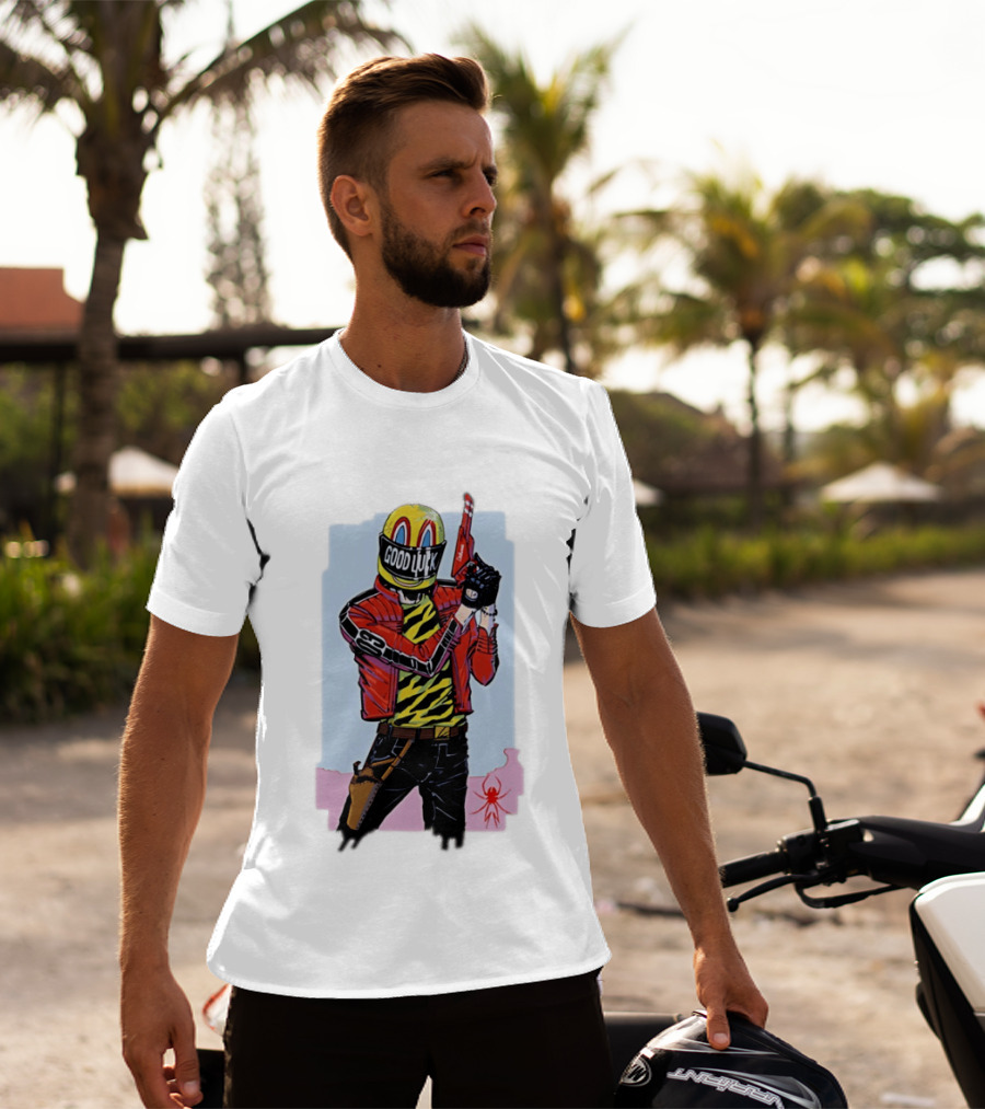 My Chemical Romance Good Luck Killjoys Comic Helmet And Gun Red Spider T-Shirt