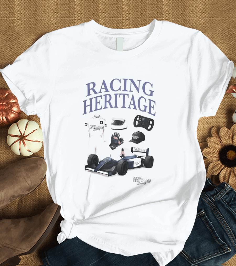 Racing Heritage Williams Racing Formula Car Icons Helmet Glove T-Shirt