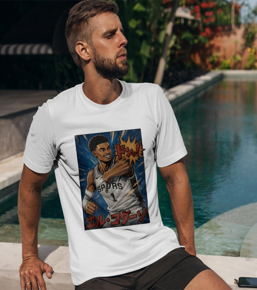 Victor Wembanyama San Antonio Spurs Manga Style Basketball T-Shirt