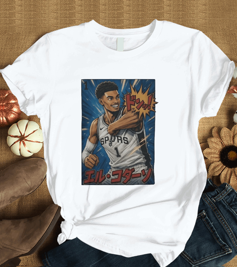 Victor Wembanyama San Antonio Spurs Manga Style Basketball T-Shirt