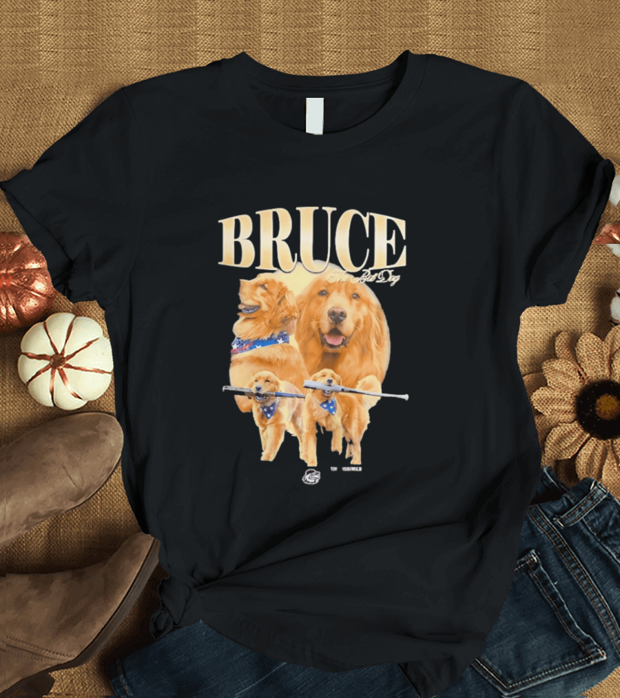 Bruce The Bat Dog Rochester Red Wings Baseball Golden Retriever T-Shirt