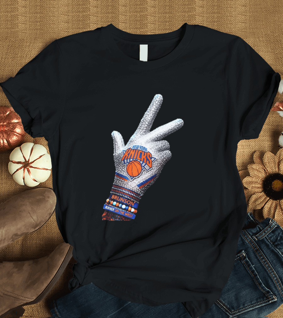 New York Knicks Iceman Jalen Brunson Burner On The Wrist Diamond Chain T-Shirt