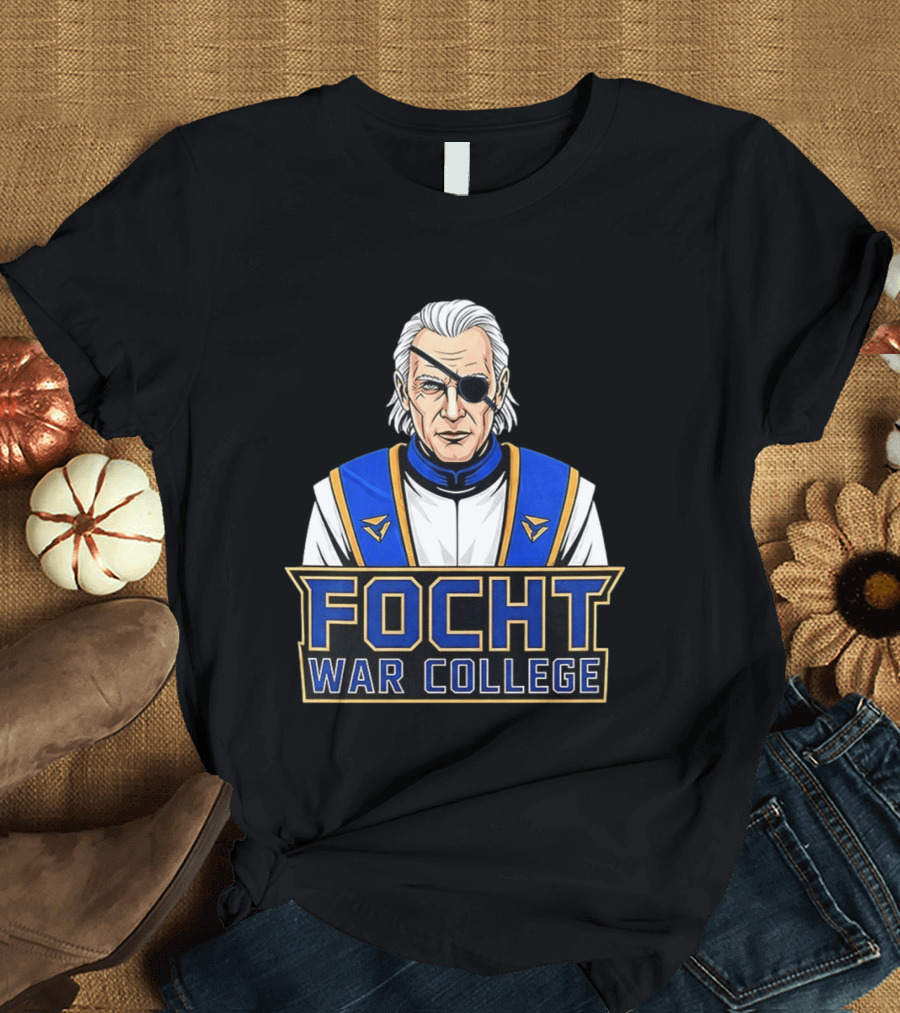 Focht War College Eyepatch Commander Blue And Gold Uniform T-Shirt