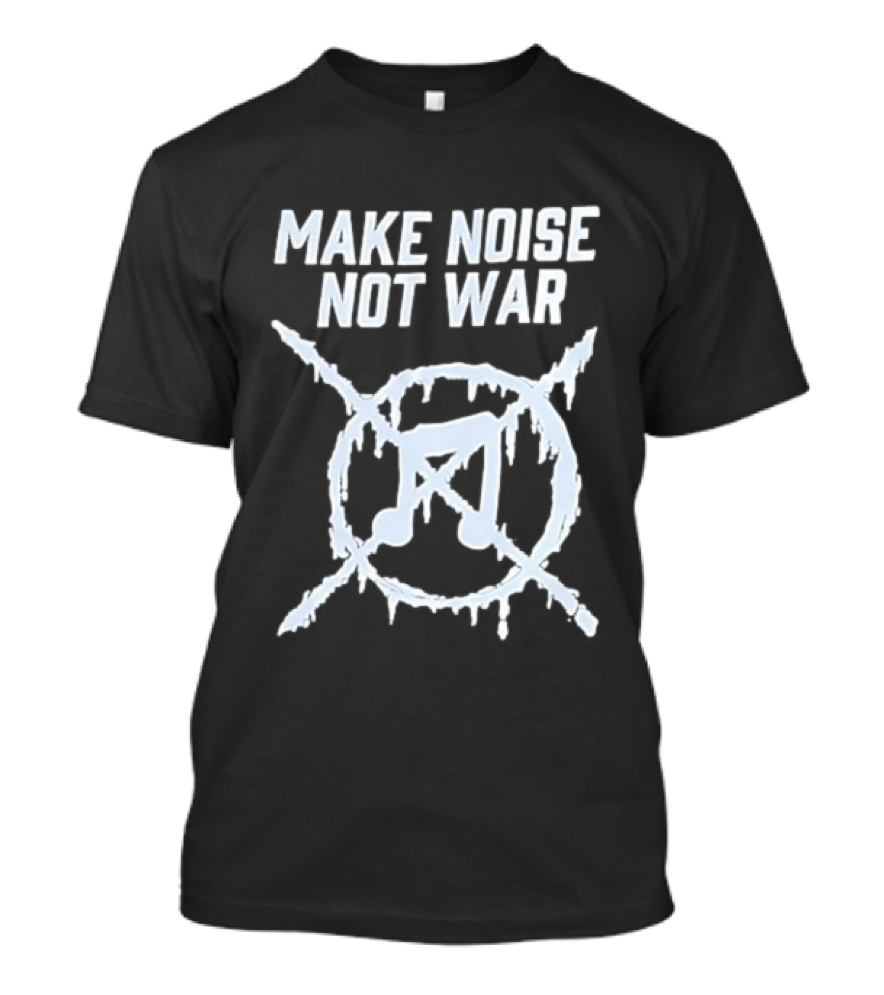 Make Noise Not War Icy Anarchy Music Note T-Shirt