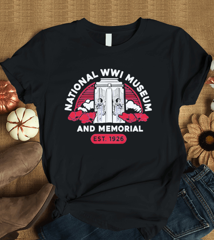 National WW1 Museum And Memorial EST 1926 Poppies Arch T-Shirt