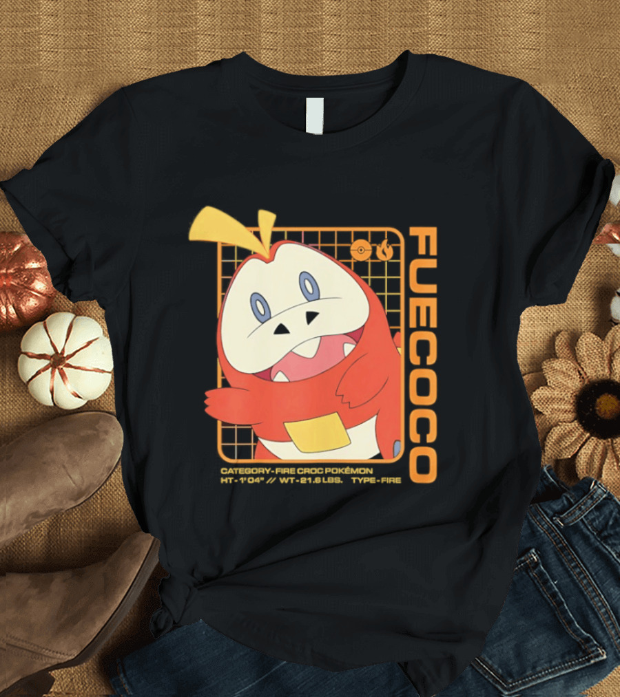 Fuecoco Fire Croc Pokémon Character Art Kanto Region T-Shirt