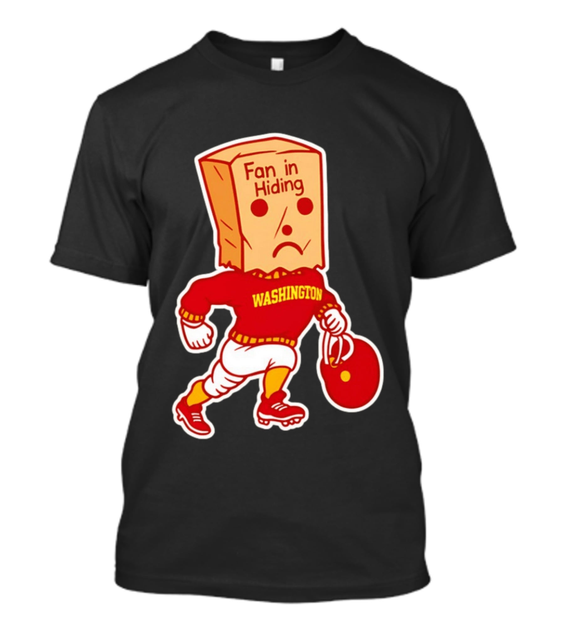 Washington Commanders Fan In Hiding Paper Bag Football Humor T-Shirt