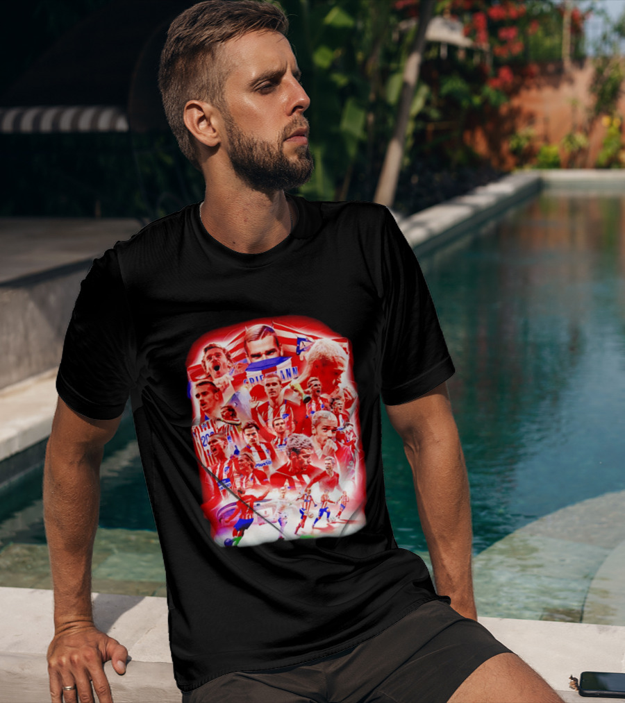 Atlético De Madrid Antoine Griezmann Fan Collage 2026 T-Shirt