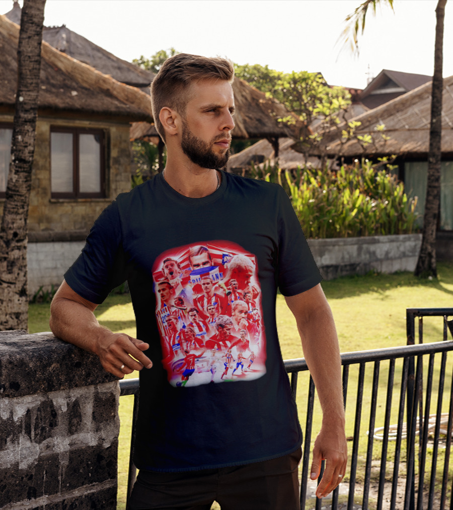 Atlético De Madrid Antoine Griezmann Fan Collage 2026 T-Shirt