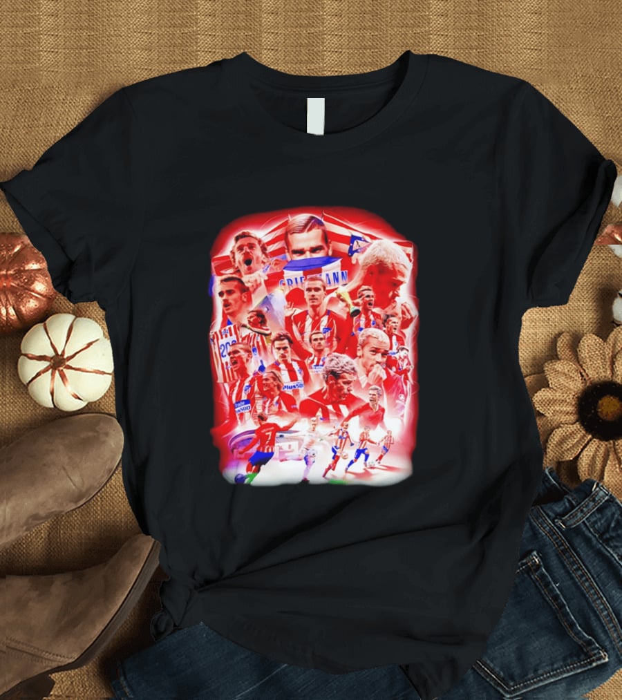 Atlético De Madrid Antoine Griezmann Fan Collage 2026 T-Shirt