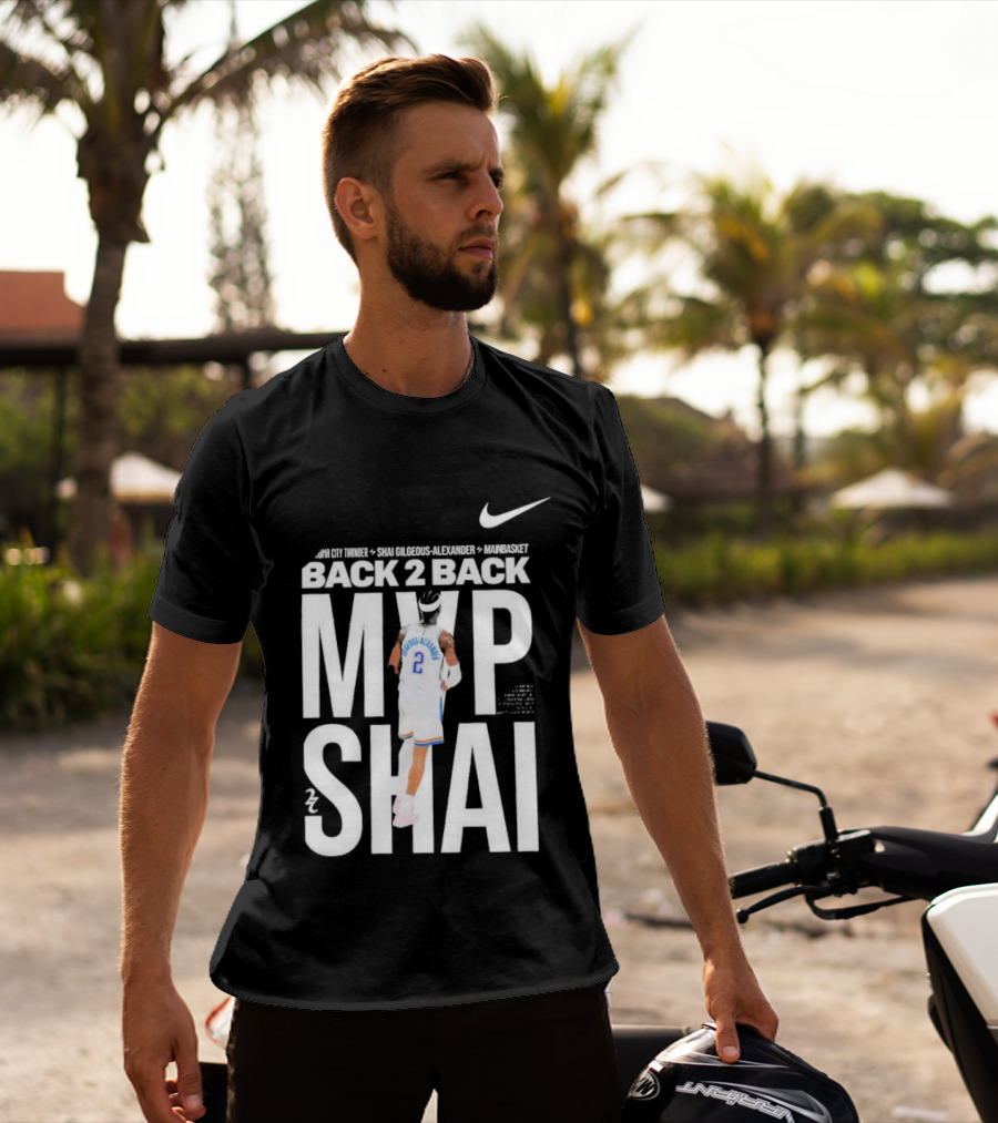 SGA Shai Gilgeous Alexander Back 2 Back MVP OKC Thunder Nike T-Shirt