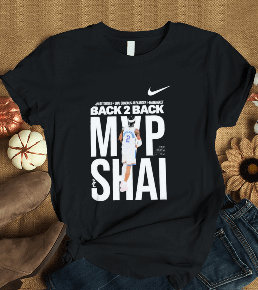 SGA Shai Gilgeous Alexander Back 2 Back MVP OKC Thunder Nike T-Shirt