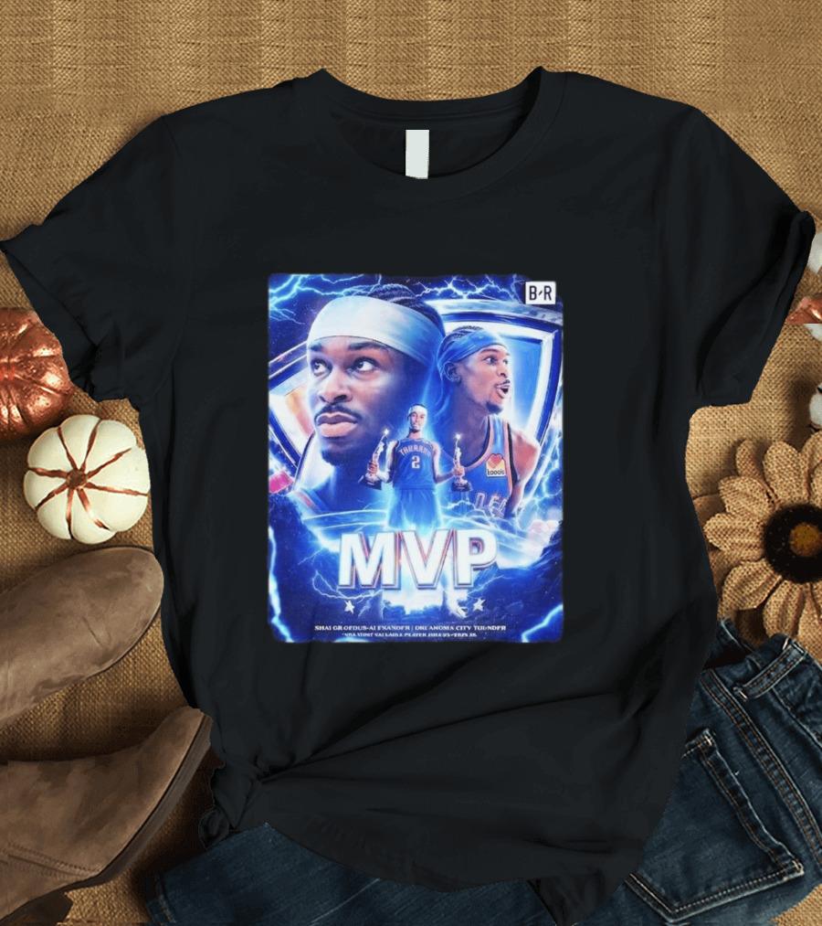 Shai Gilgeous Alexander MVP Thunder 2024 Electrifying Tribute B/R Edition T-Shirt
