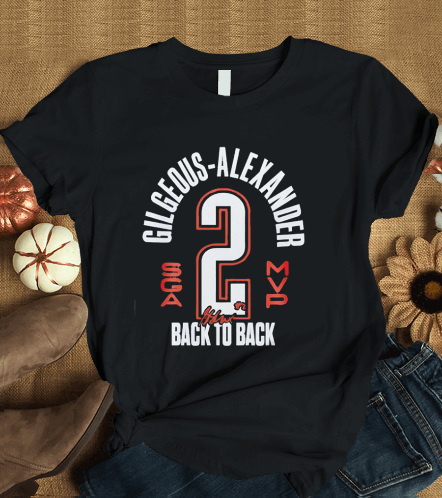 Gilgeous Alexander 2 MVP Back To Back SGA T-Shirt