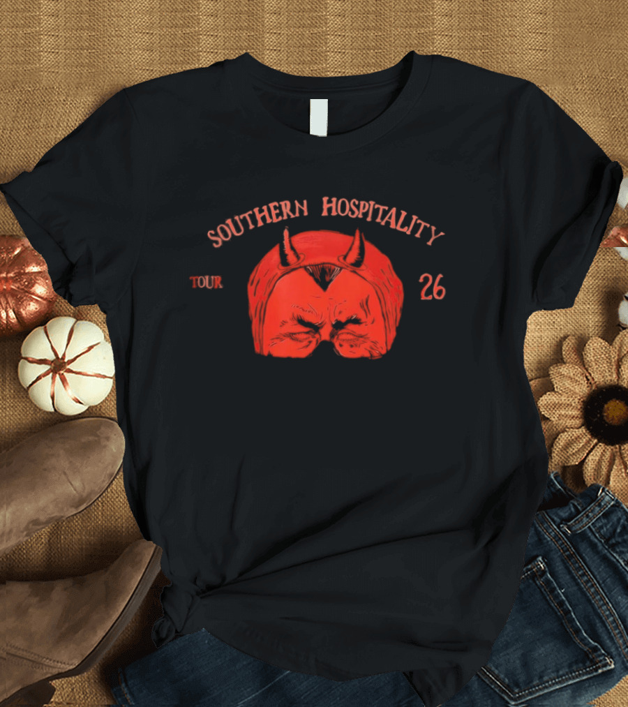 Southern Hospitality Tour 26 Devil Mask Red Horns T-Shirt