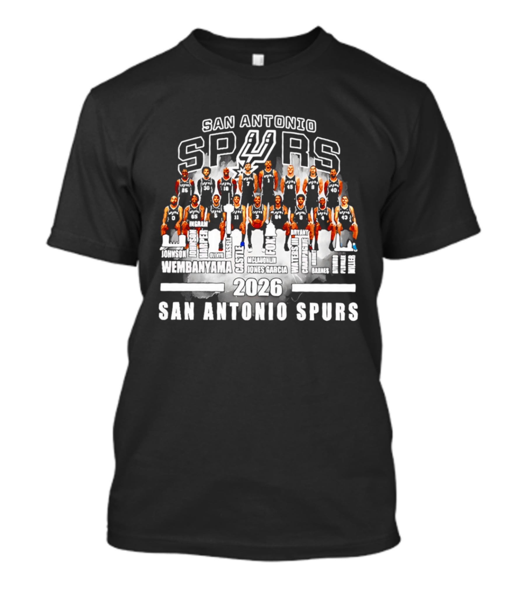 San Antonio Spurs Players 2026 Names Lineup T-Shirt