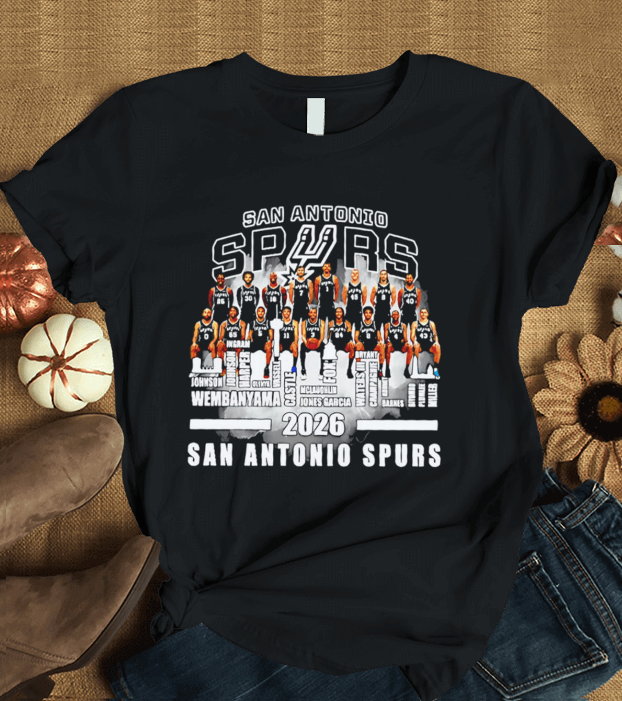 San Antonio Spurs Players 2026 Names Lineup T-Shirt