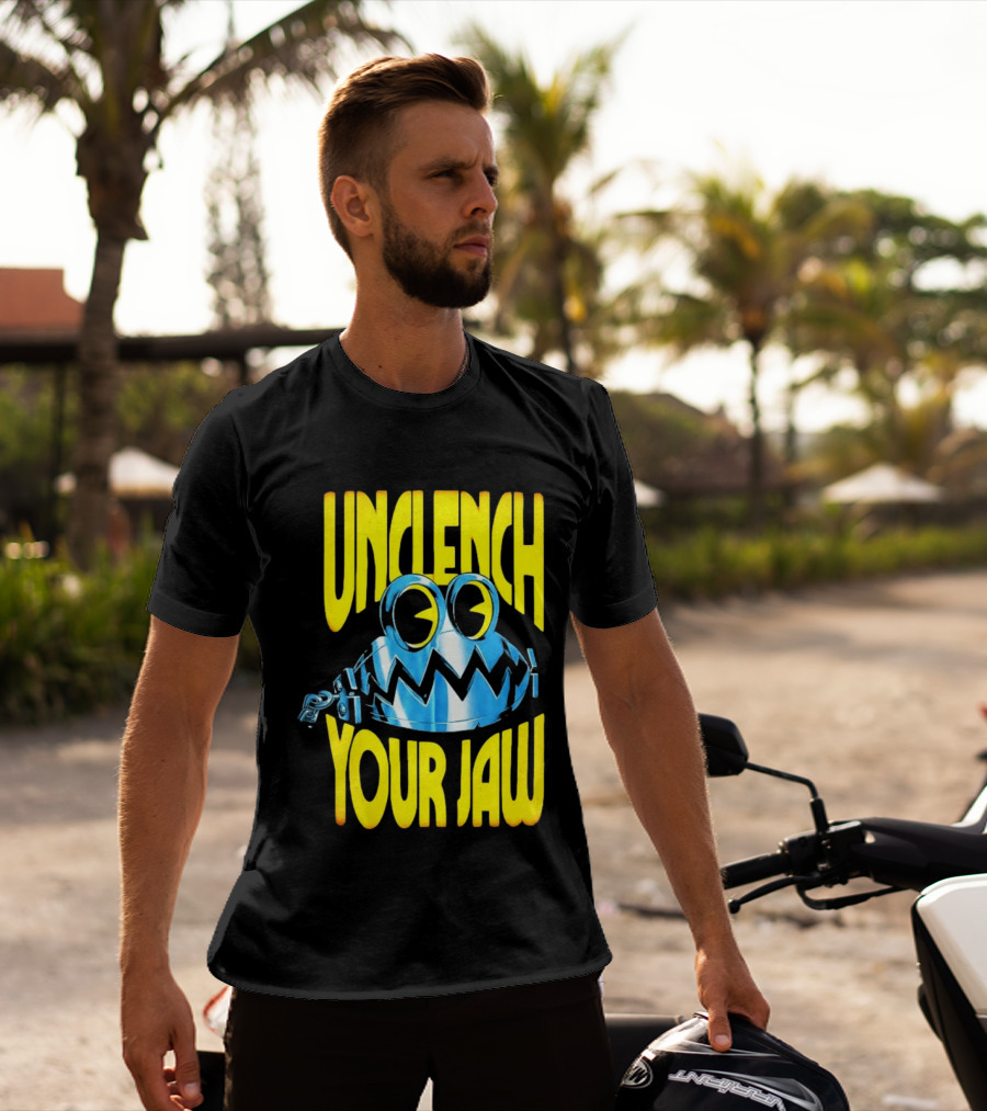 Unclench Your Jaw Blue Metal Trap Cartoon T-Shirt