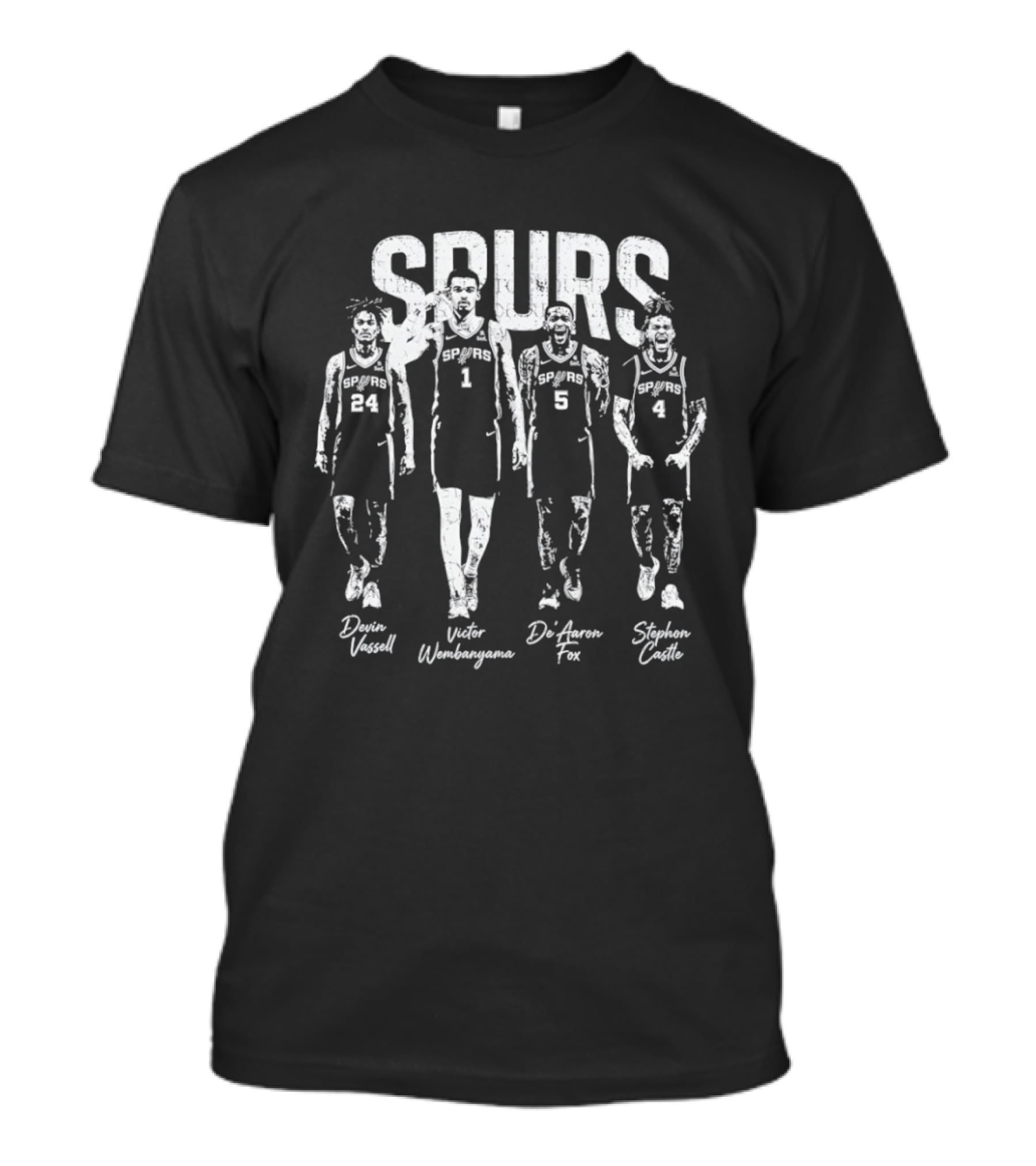Spurs Victor Wembanyama Devin Vassell De'Aaron Fox Stephon Castle T-Shirt