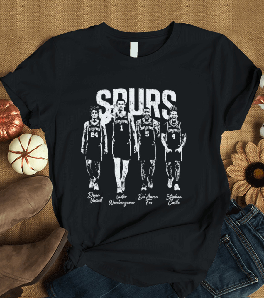 Spurs Victor Wembanyama Devin Vassell De'Aaron Fox Stephon Castle T-Shirt
