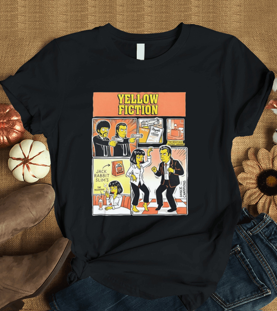Yellow Fiction Royale Cheese Dance Champions Jack Rabbit Slim's T-Shirt