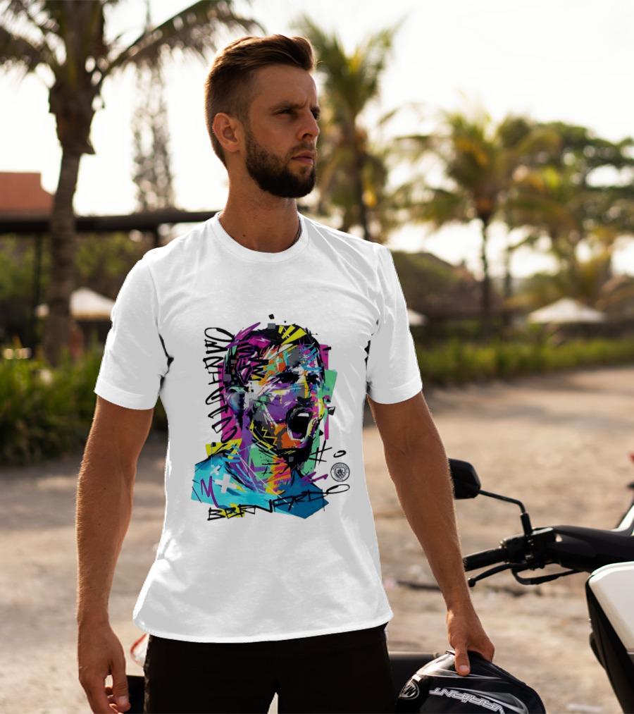Bernardo Silva Manchester City FC 2026 Dynamic Paint Explosion T-Shirt