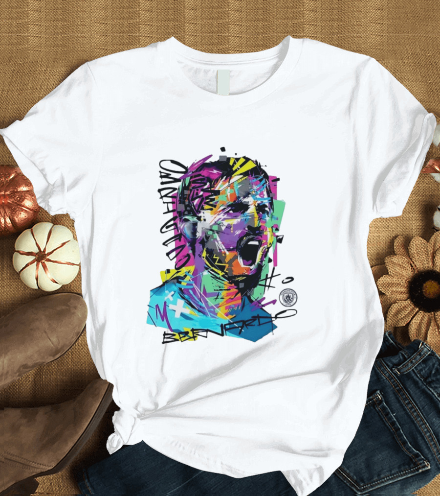 Bernardo Silva Manchester City FC 2026 Dynamic Paint Explosion T-Shirt