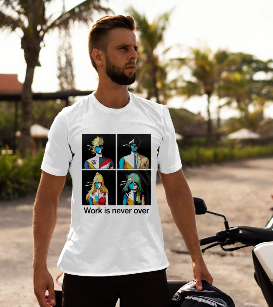 Crescendolls Work Is Never Over Daft Punk Interstella 5555 Characters T-Shirt