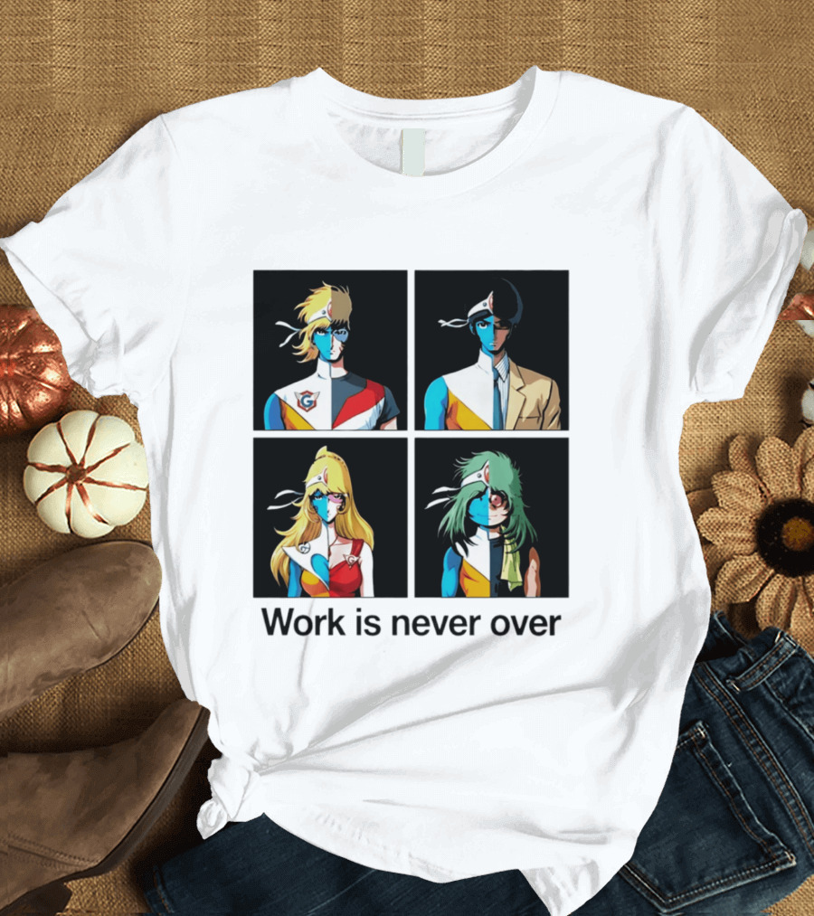 Crescendolls Work Is Never Over Daft Punk Interstella 5555 Characters T-Shirt